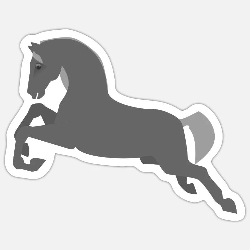 Graues Pferd Sticker Größe S (10 x 10 cm)
