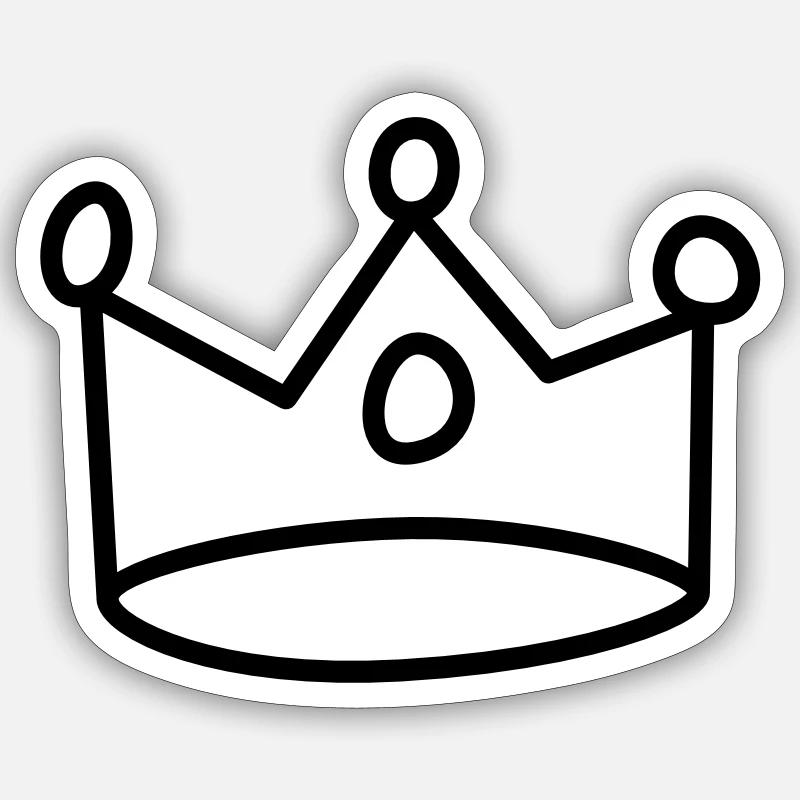 Krone - Sticker Größe S (10 x 10 cm) - Mattweiß
