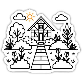 Allotment Garden Nature - Sticker size S (10 x 10 cm) - white matte - Front