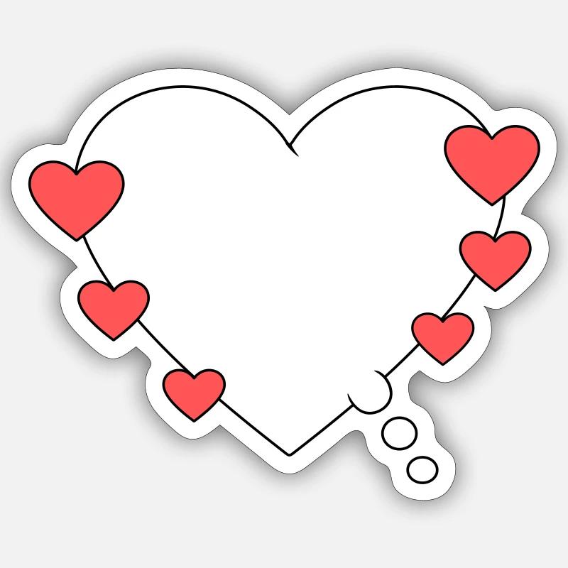 Thought bubble with heart Sticker size S (10 x 10 cm)