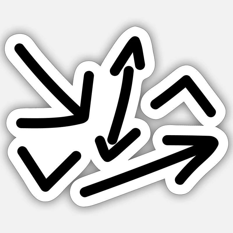 pfeile chaotisch - Sticker Größe S (10 x 10 cm) - Mattweiß