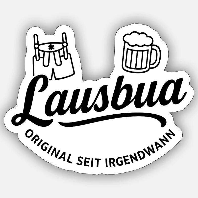 Original Lausbua - Sticker Größe S (10 x 10 cm) - Mattweiß
