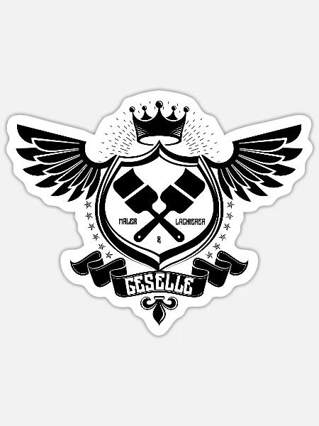 Maler und Lackierer Geselle Beruf - Sticker Größe S (10 x 10 cm) - Mattweiß