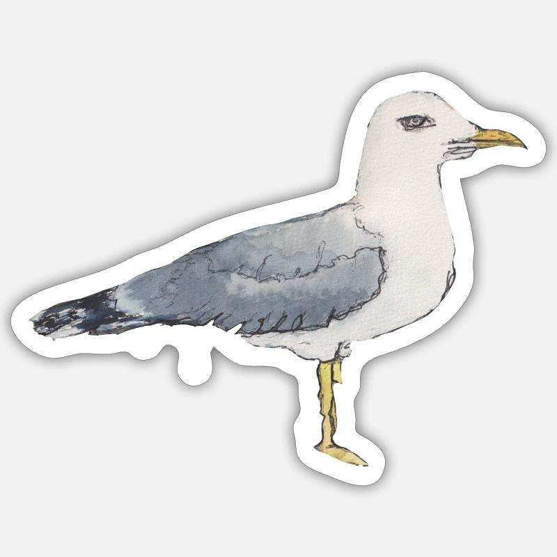 Krafttier der Woche Möwe - Sticker Größe S (10 x 10 cm) - Mattweiß