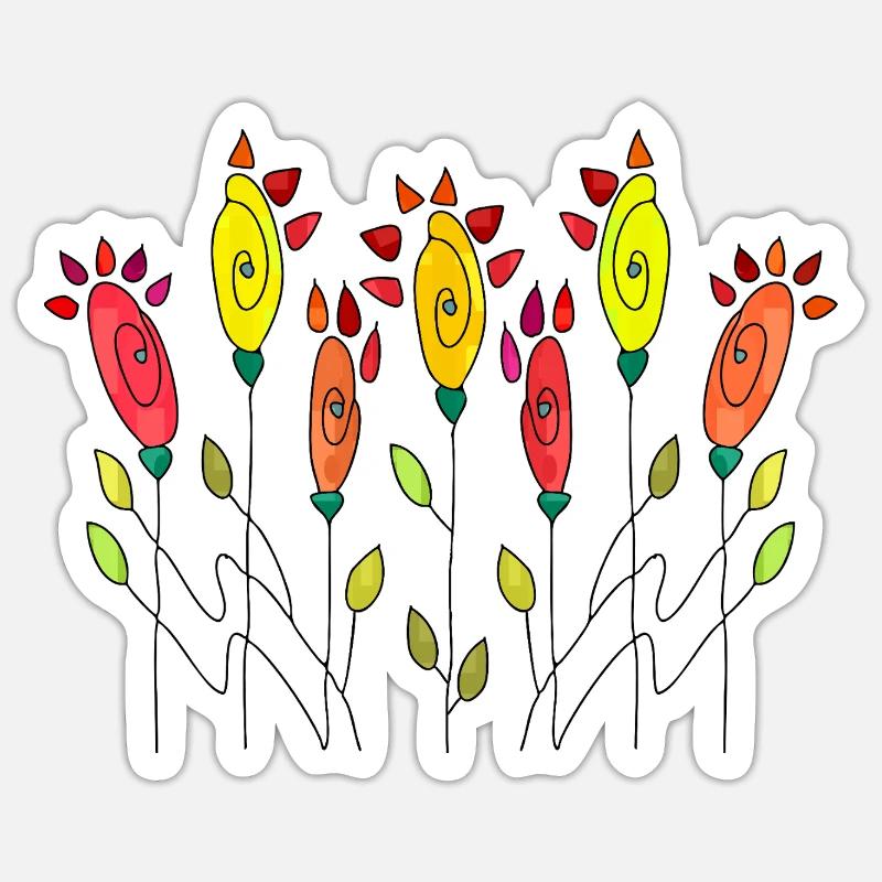 Blumen - Sticker Größe S (10 x 10 cm) - Mattweiß