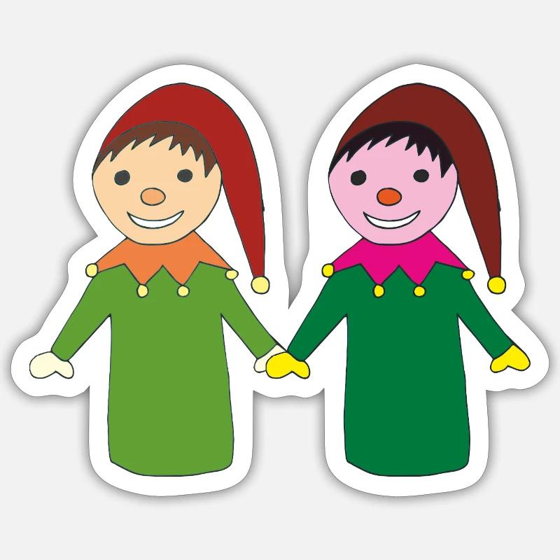 Fröhliche kasperl freunde - Sticker taille S (10 x 10 cm) - blanc mat