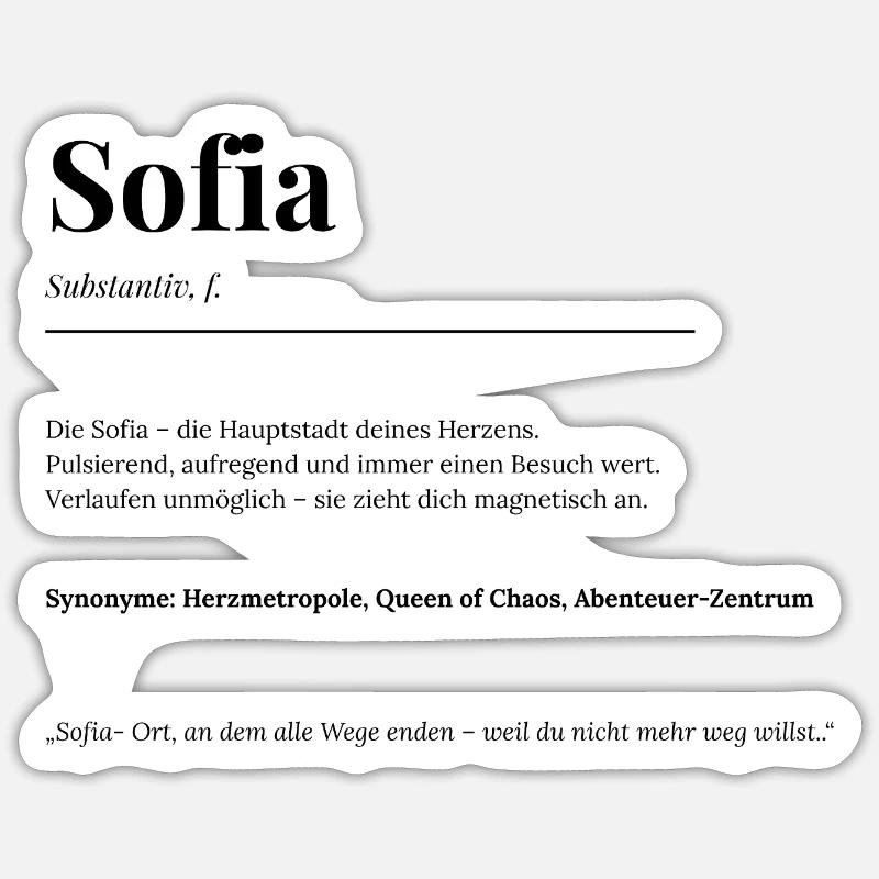 Sofia - Sticker Größe S (10 x 10 cm) - Mattweiß