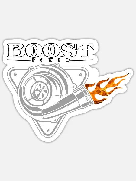 BOOST POWER - Sticker Größe S (10 x 10 cm) - Mattweiß