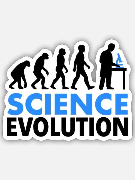 Science Evolution Für Wissenschaftsfans - Sticker Größe S (10 x 10 cm) - Mattweiß