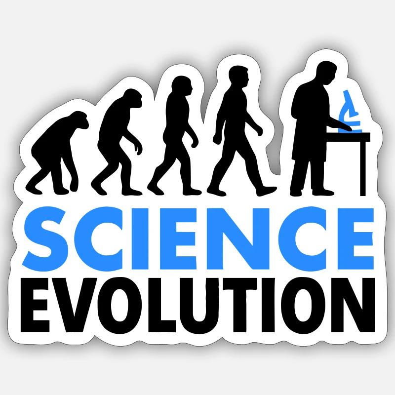 Science Evolution Für Wissenschaftsfans Sticker Größe S (10 x 10 cm)