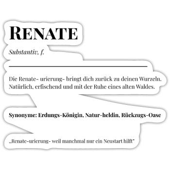 Renate - Sticker Größe S (10 x 10 cm) - Mattweiß - Vorne