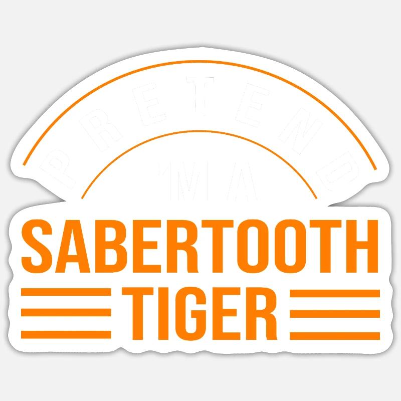 Urzeit Säbelzahntiger - Sticker Größe S (10 x 10 cm) - Mattweiß