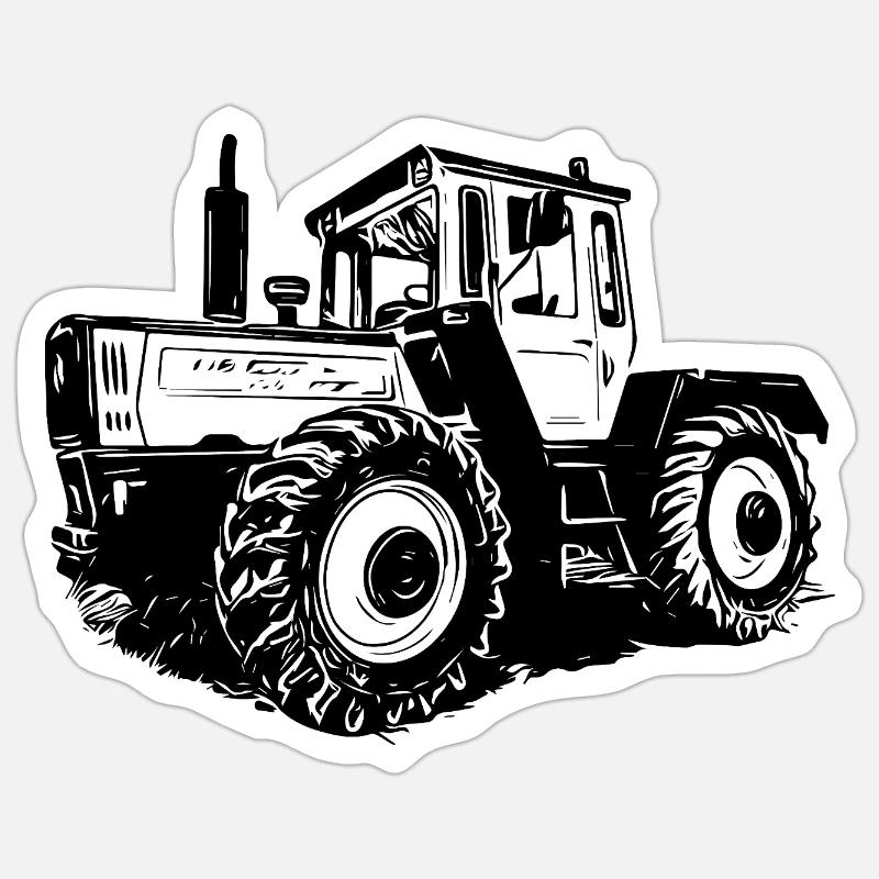 Traktorpower Silhouette Sticker Größe S (10 x 10 cm)