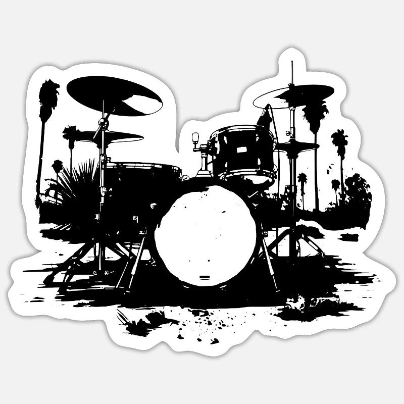 Percussion - Sticker size S (10 x 10 cm) - white matte