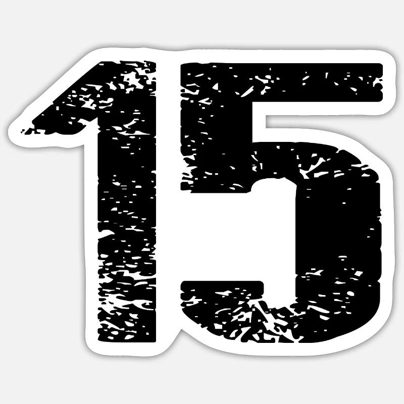 Maillot à 15 numéros - Sticker taille S (10 x 10 cm) - blanc mat