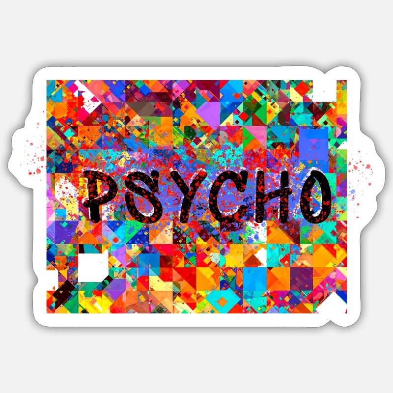 Pattern, Pop Art, Psycho, Psychedelic Sticker size S (10 x 10 cm)