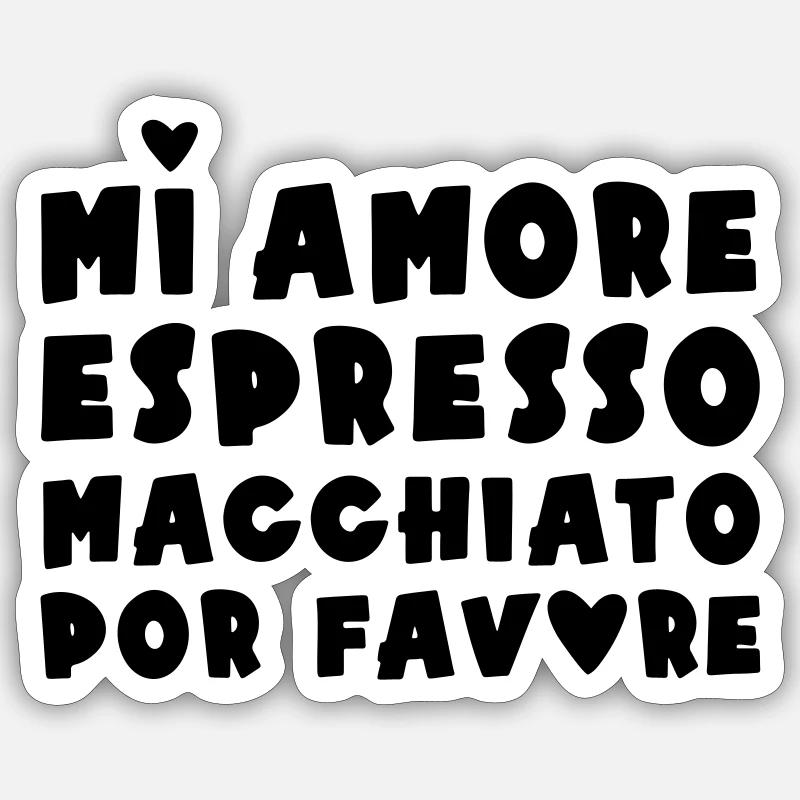 Espresso Macchiato - Sticker taille S (10 x 10 cm) - blanc mat