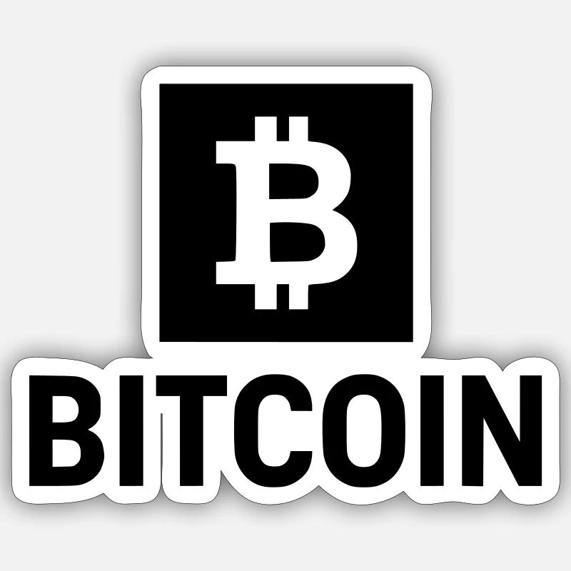 Bitcoin B - Sticker taille S (10 x 10 cm) - blanc mat