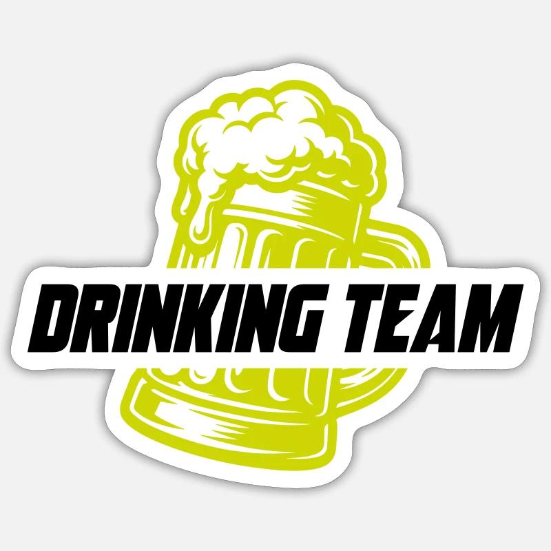 Boire de la bière d’équipe - Sticker taille S (10 x 10 cm) - blanc mat