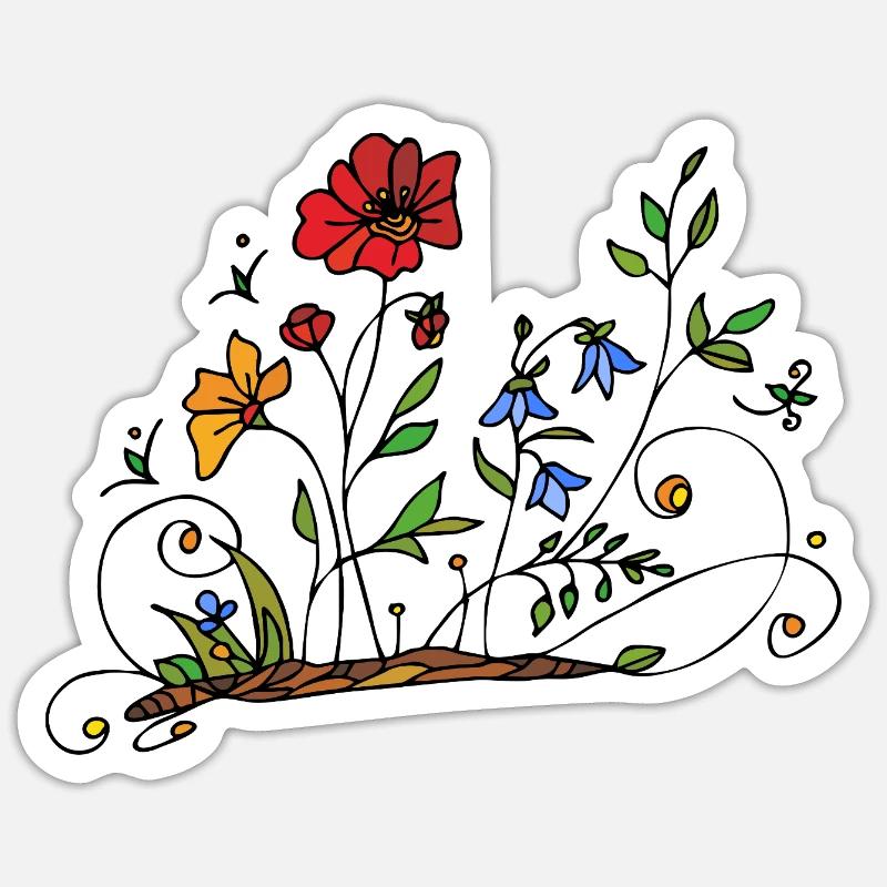Fleur Sticker taille S (10 x 10 cm)