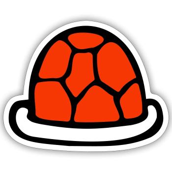 Schildkrötenpanzer ohne Schildkröte süß Panzer - Sticker Größe S (10 x 10 cm) - Mattweiß - Vorne