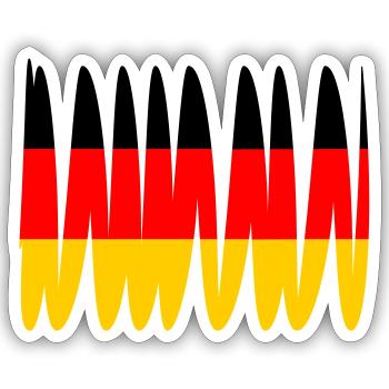 Germany Flag - Sticker size S (10 x 10 cm) - white matte - Front