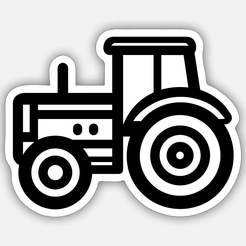 Traktor - Sticker Größe S (10 x 10 cm) - Mattweiß