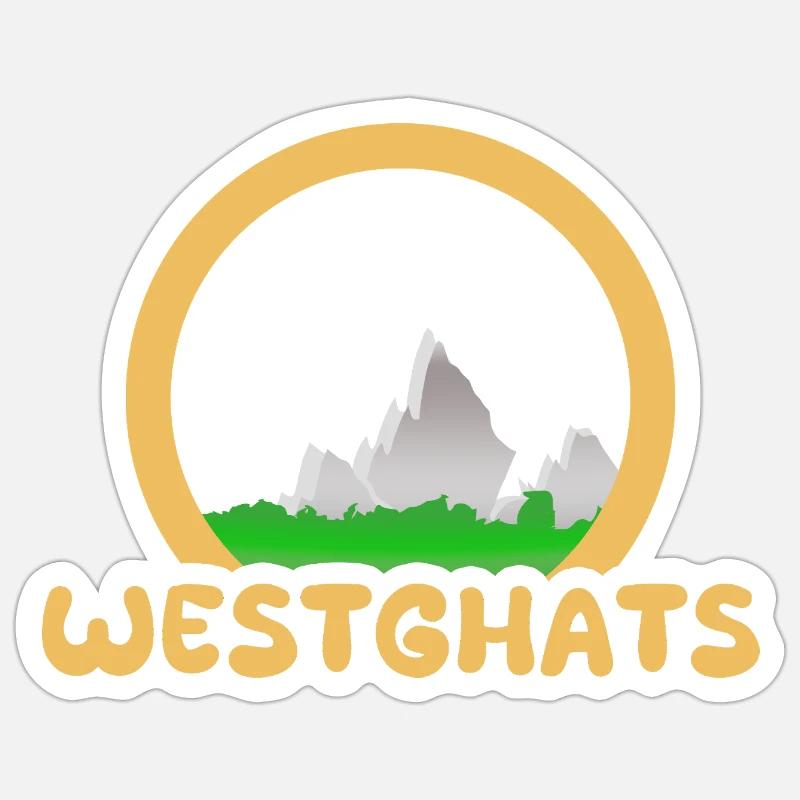 Trekking dans les Ghats occidentaux - Sticker taille S (10 x 10 cm) - blanc mat
