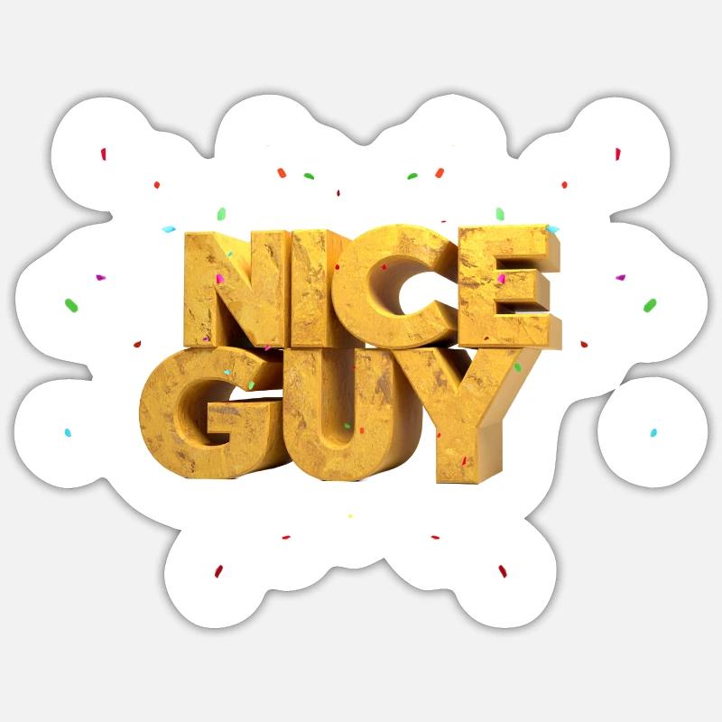 Nice Guy – Lettres monumentales en grès & Conf Sticker taille S (10 x 10 cm)