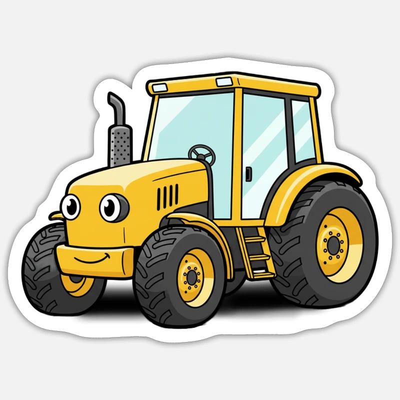 Traktor - Sticker Größe S (10 x 10 cm) - Mattweiß
