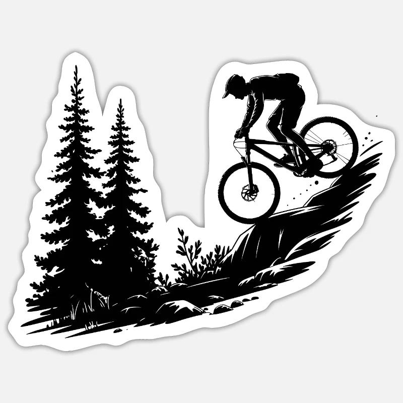 VTT VTT - Sticker taille S (10 x 10 cm) - blanc mat