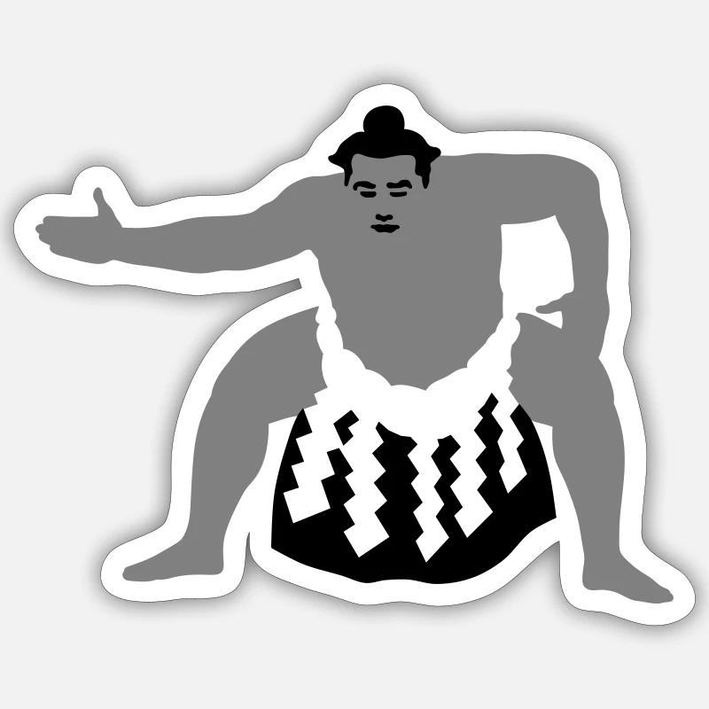 Sumo - Sticker Größe S (10 x 10 cm) - Mattweiß