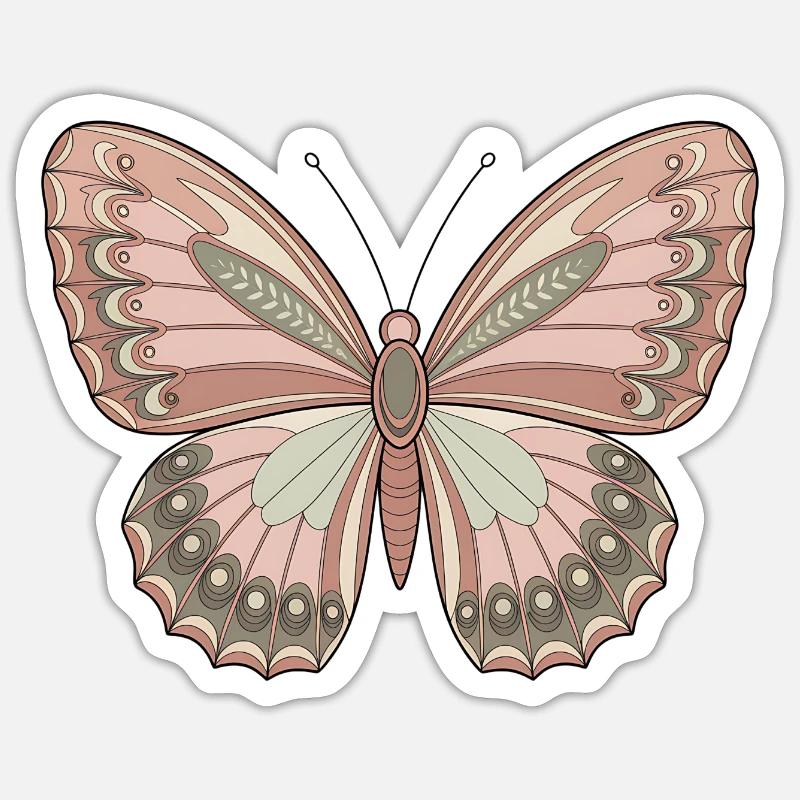 Boho Butterfly - Sticker size S (10 x 10 cm) - white matte