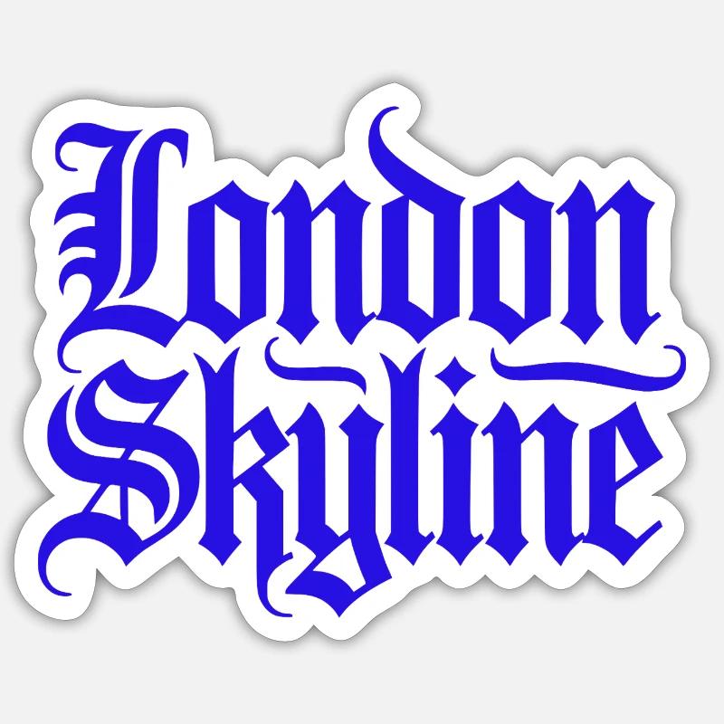 Skyline de Londres - Sticker taille S (10 x 10 cm) - blanc mat