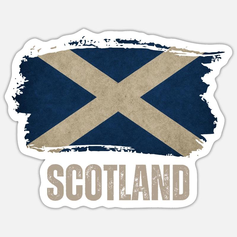 Drapeau de l’Écosse, fierté écossaise - Sticker taille S (10 x 10 cm) - blanc mat