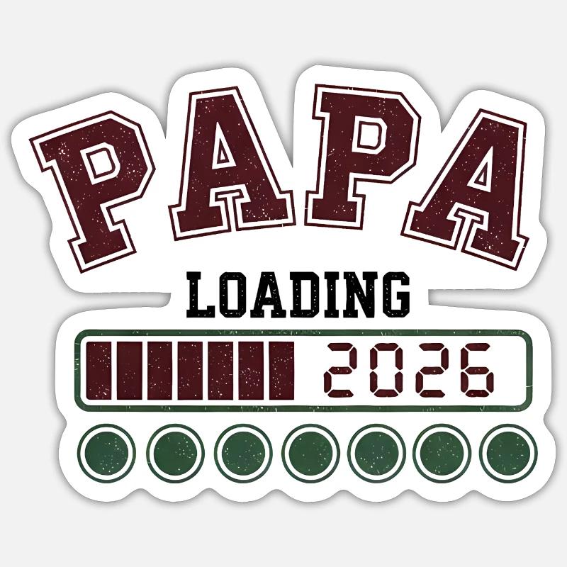 Papa 2026 Caricamento - Sticker formato S (10 x 10 cm) - bianco opaco