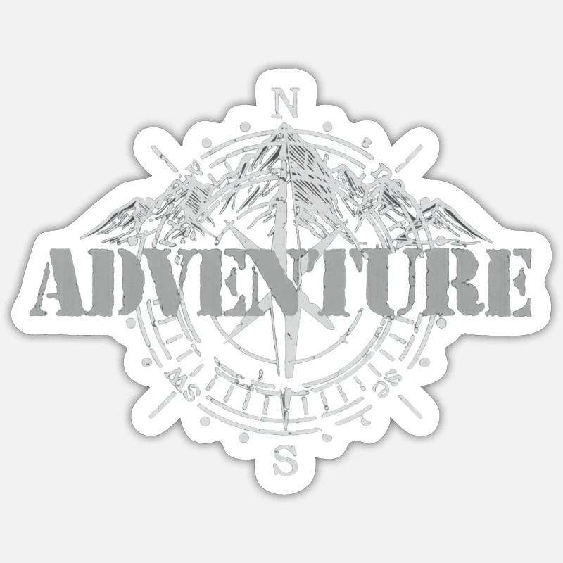 Abenteuer - Sticker Größe S (10 x 10 cm) - Mattweiß