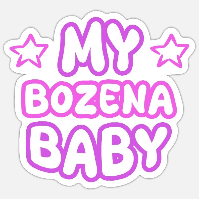 Bozena as a given name - Sticker size S (10 x 10 cm) - white matte
