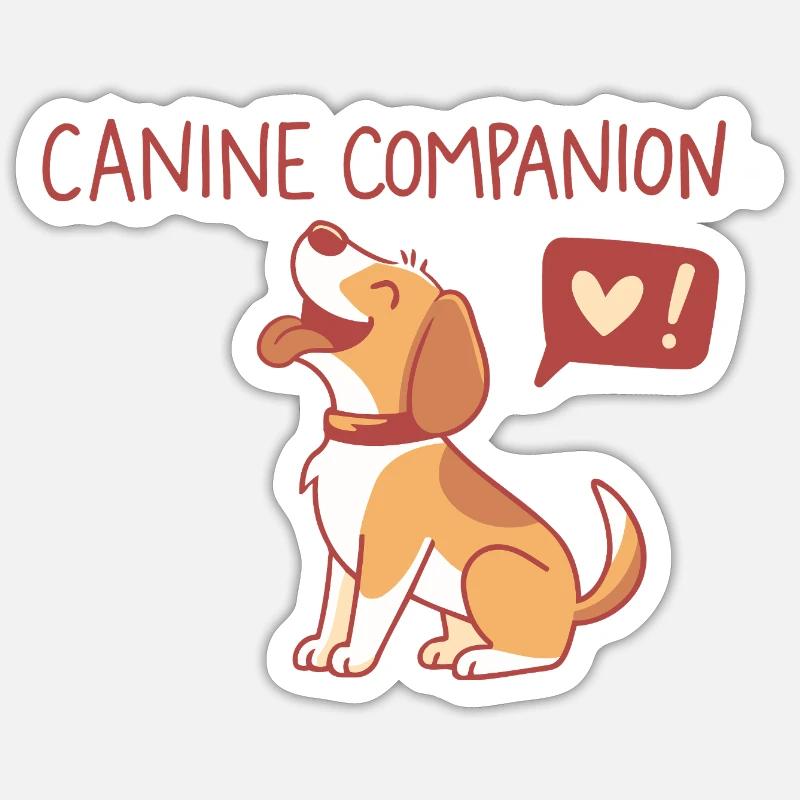 Compagnon Canin Couleur Joie - Sticker taille S (10 x 10 cm) - blanc mat