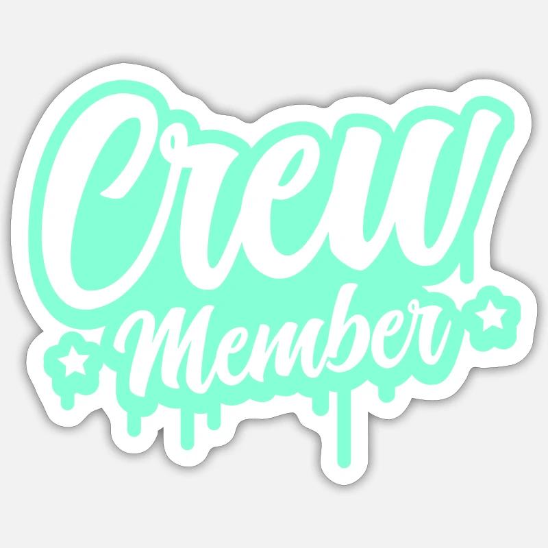 Crew Member Spritz Script Sticker Größe S (10 x 10 cm)