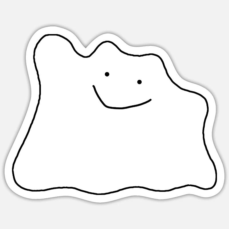 Friendly blob - Sticker Größe S (10 x 10 cm) - Mattweiß