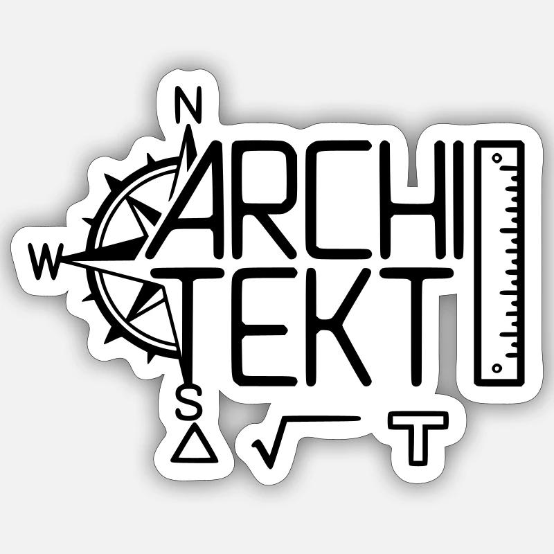 Conception architecte avec outil de dessin Sticker taille S (10 x 10 cm)
