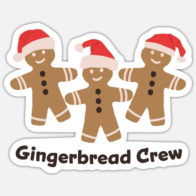 Gingerbread Crew - Weihnachten Plätzchen backen  - Sticker Größe S (10 x 10 cm) - Mattweiß