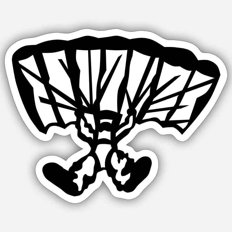parachutist - Sticker size S (10 x 10 cm) - white matte