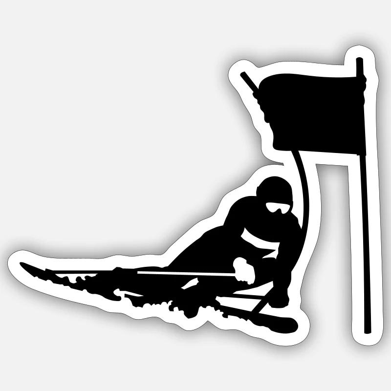 Ski - Sticker size S (10 x 10 cm) - white matte