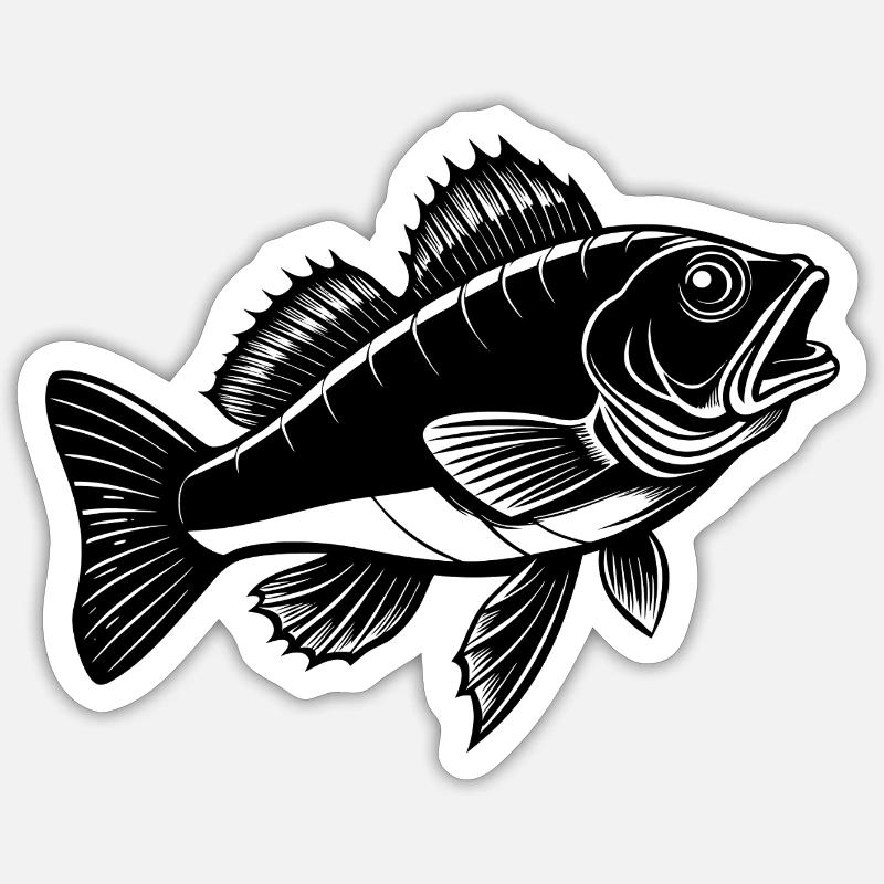 Poisson doré jaune - Sticker taille S (10 x 10 cm) - blanc mat