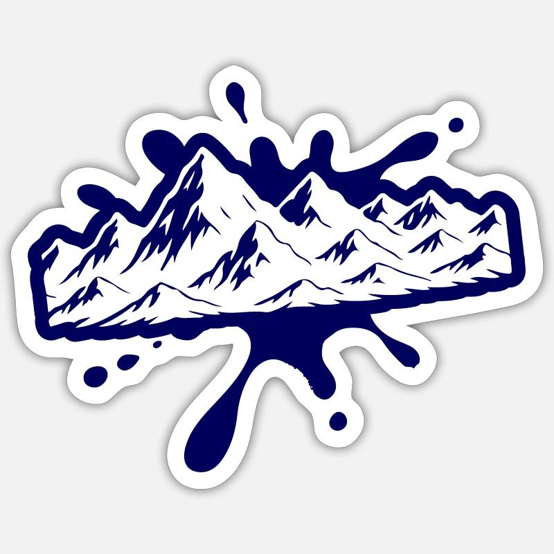 Masses de montagnes - Sticker taille S (10 x 10 cm) - blanc mat