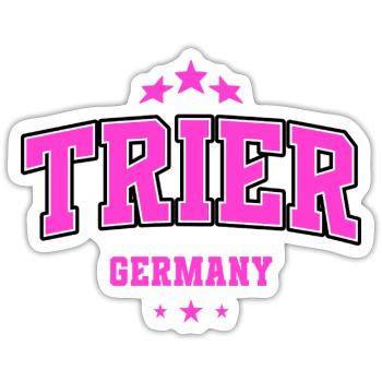 Trier Germany Pink Heimat College Design - Sticker size S (10 x 10 cm) - white matte - Front