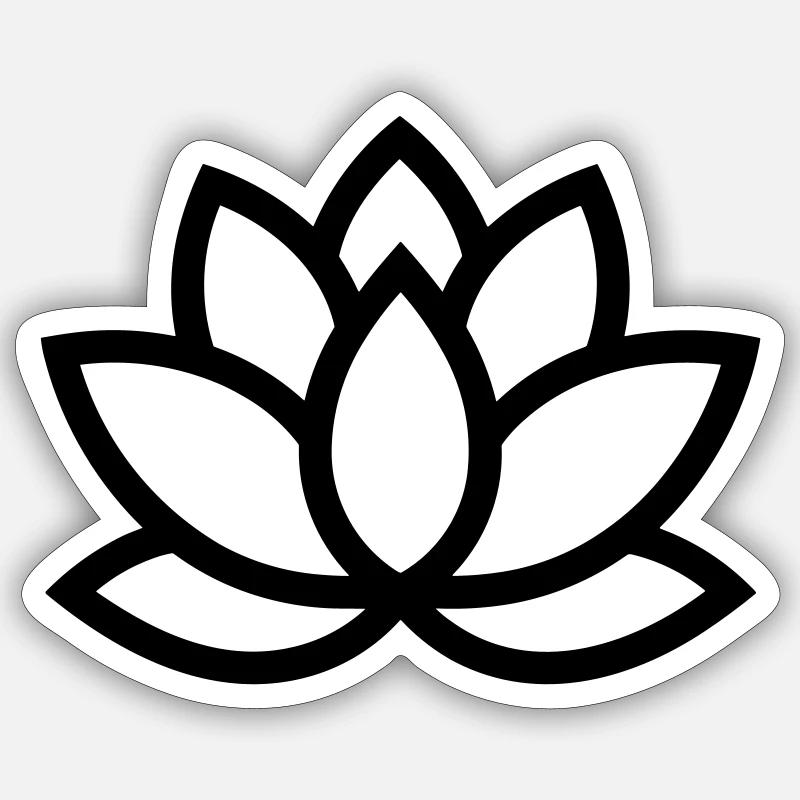 fleur de lotus - Sticker taille S (10 x 10 cm) - blanc mat