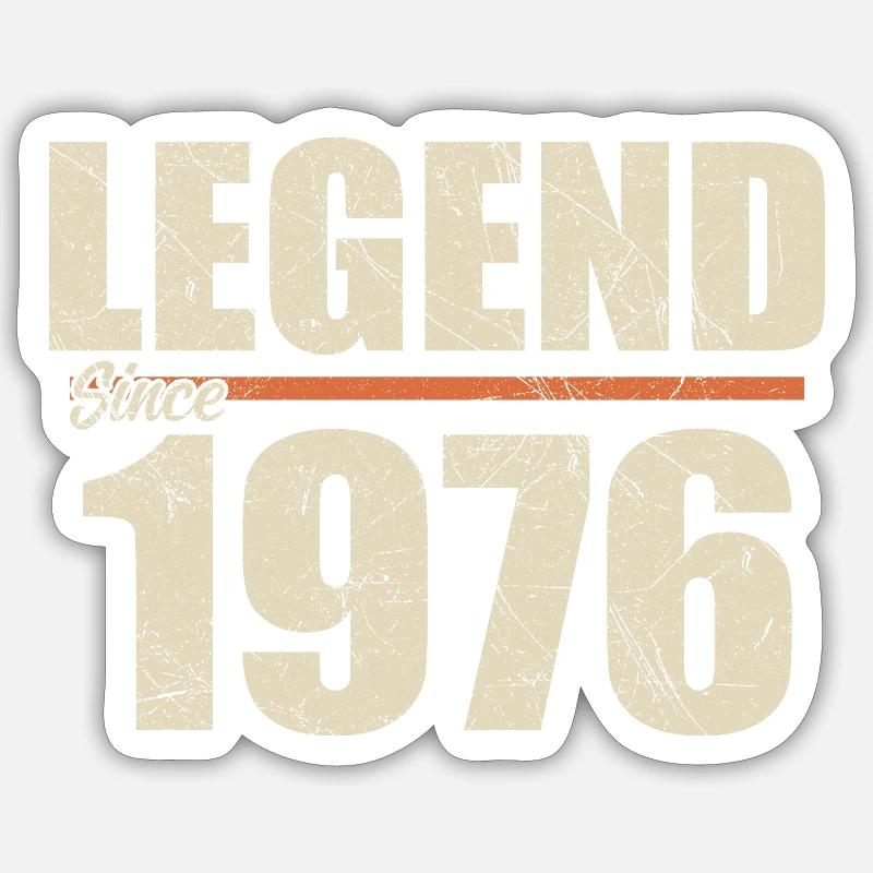 Birthday 1976 | Legend since 1976 - Sticker size S (10 x 10 cm) - white matte